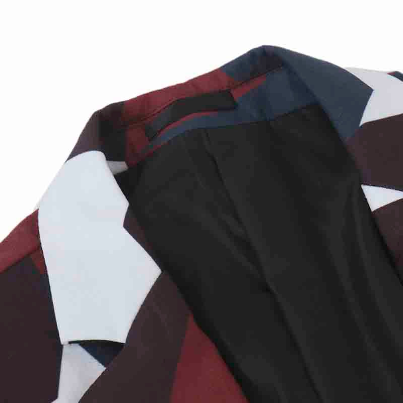 Slim Fit Floral Print Casual Black Blazer