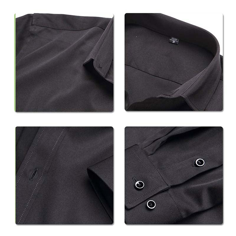 Men's Solid Slim Fit Bamboo Fiber Casual Formal Shirt