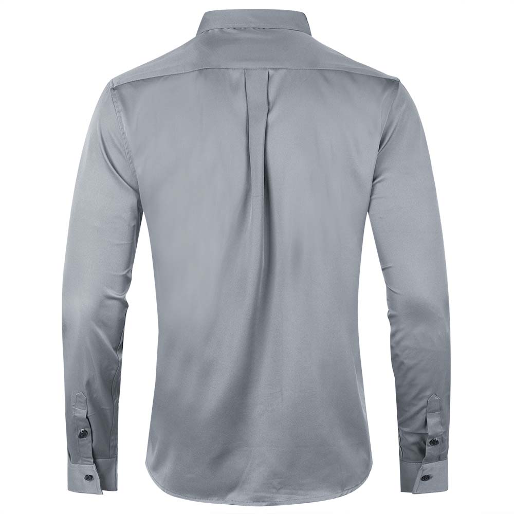 Men's Solid Slim Fit Bamboo Fiber Casual Formal Shirt