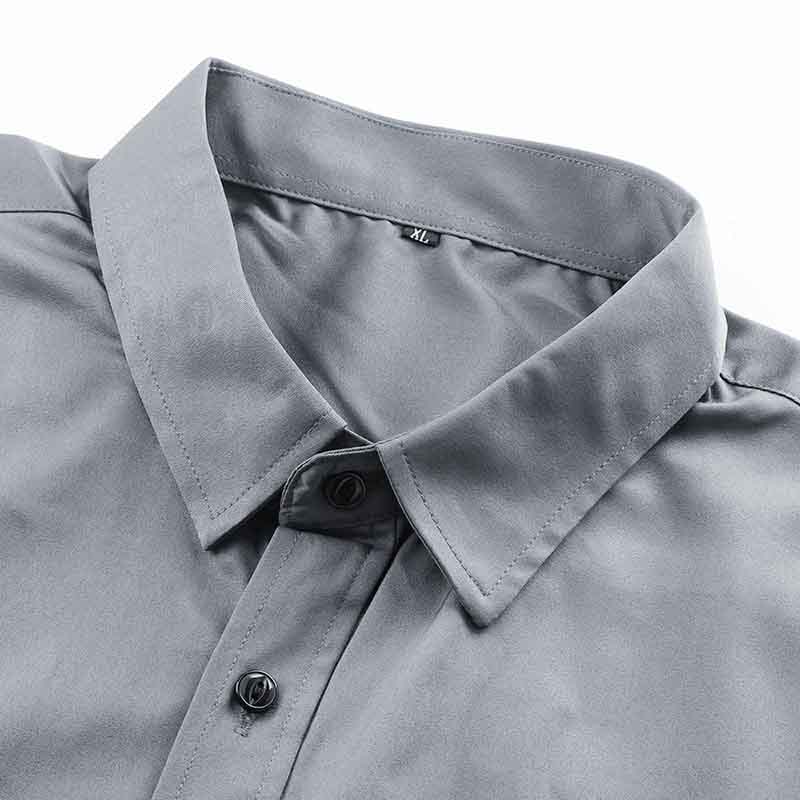 Men's Solid Slim Fit Bamboo Fiber Casual Formal Shirt