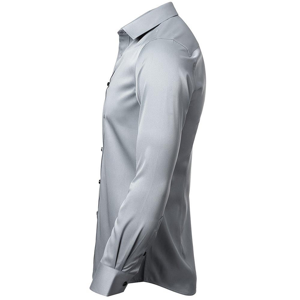 Men's Solid Slim Fit Bamboo Fiber Casual Formal Shirt