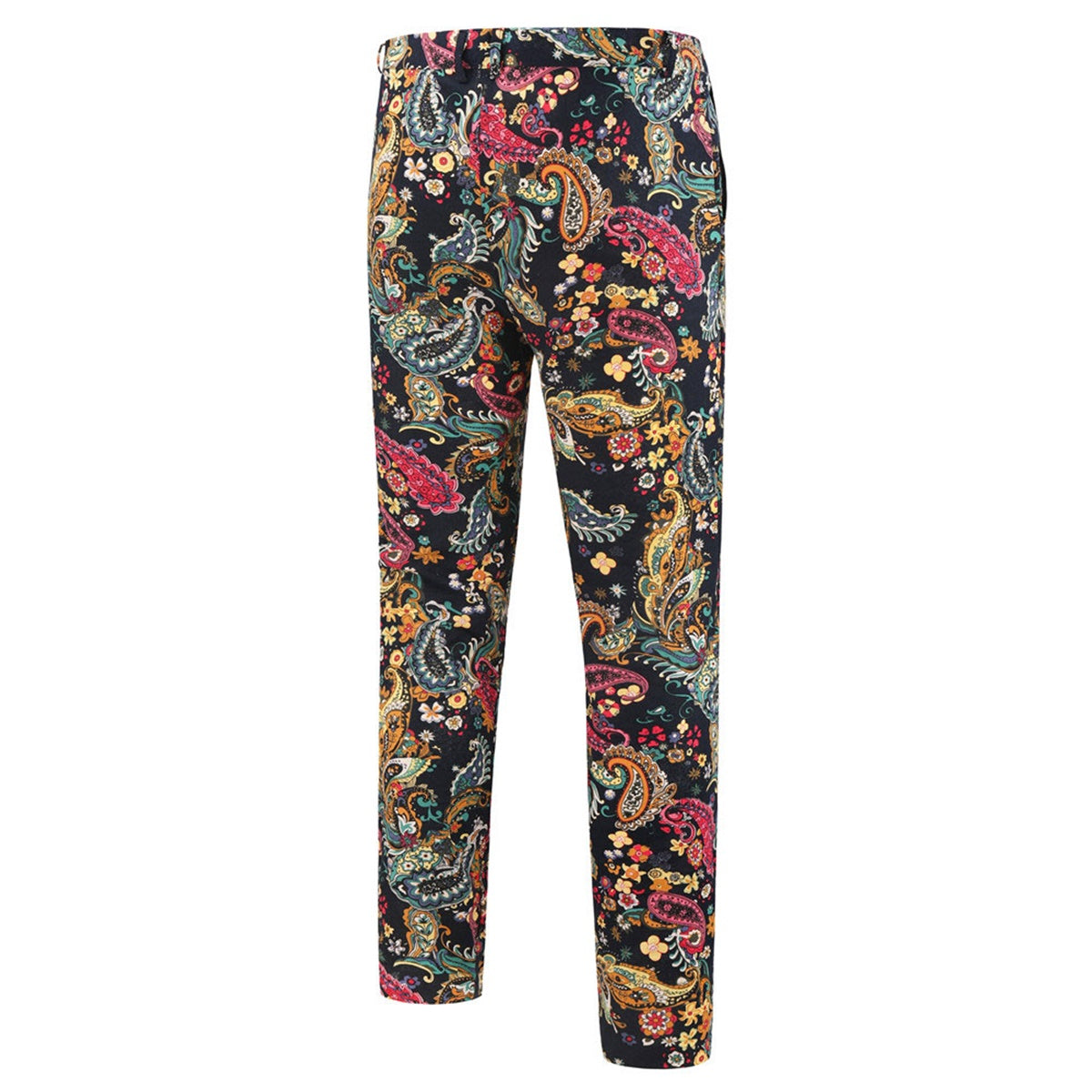 2-Piece Men's Button Mid-Slit Cashew Flower Suit