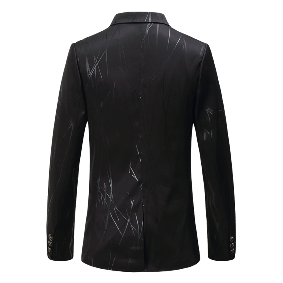 Men's Printed Single Breasted Slim Fit Blazer Black