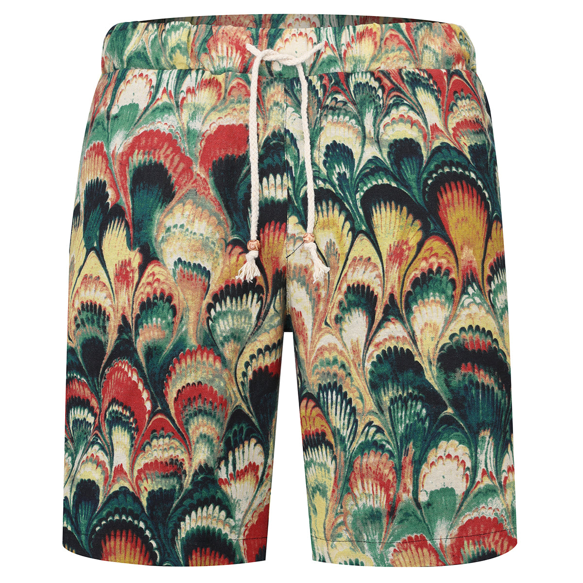 2-Piece Peacock Feather Print Style Summer Suit