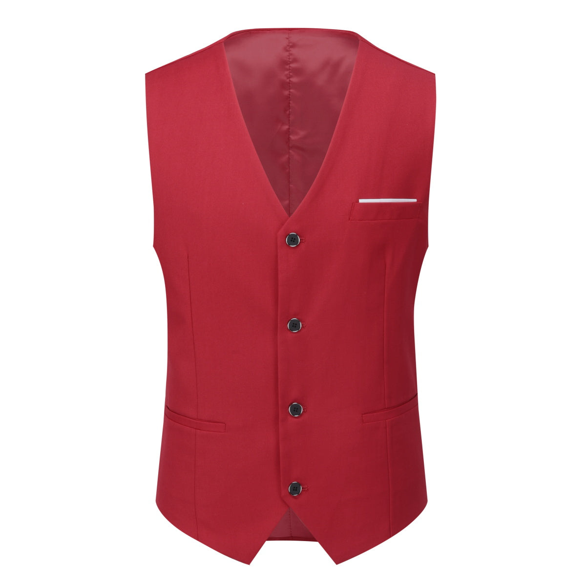 Slim Fit One Button Casual Red 3-Piece Suit