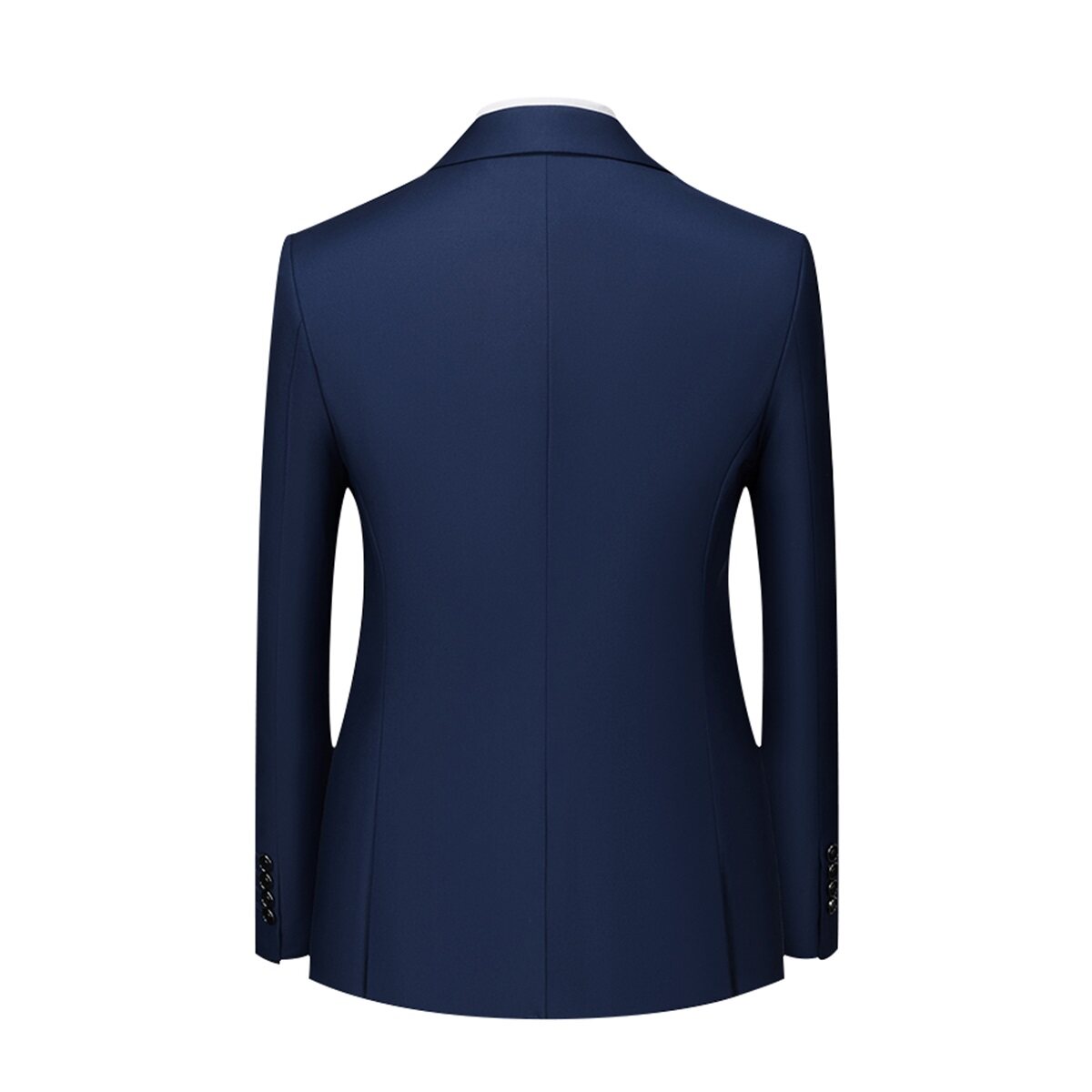 Men's Solid Color Double Breasted Business Suit Navy