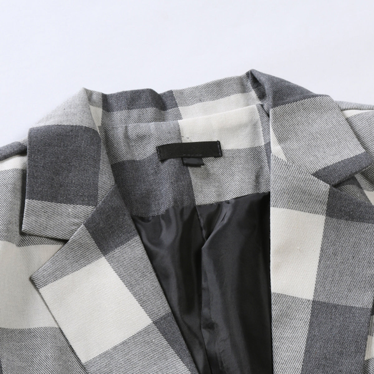 Men's Autumn Plaid Jacket One Button Casual Blazer White