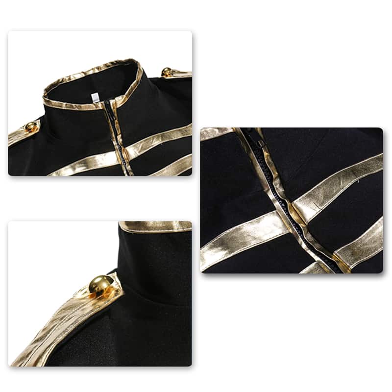 Modern Fit Royal Gold Leash Black Blazer