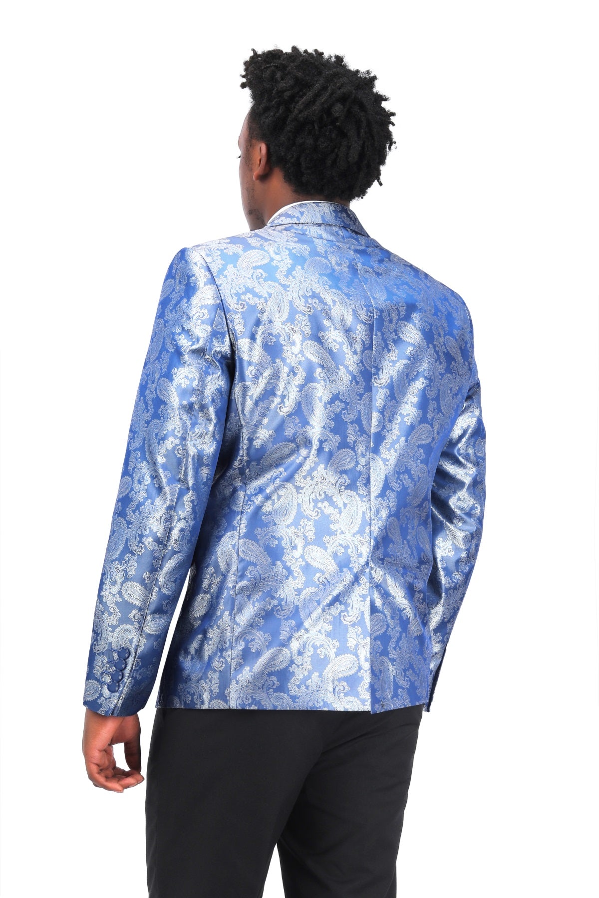 Men's Palace Dark Pattern One Button Blazer Blue