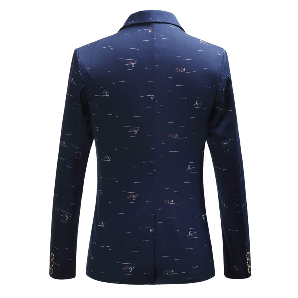 Men's Printed Single Breasted Slim Fit Blazer Blue