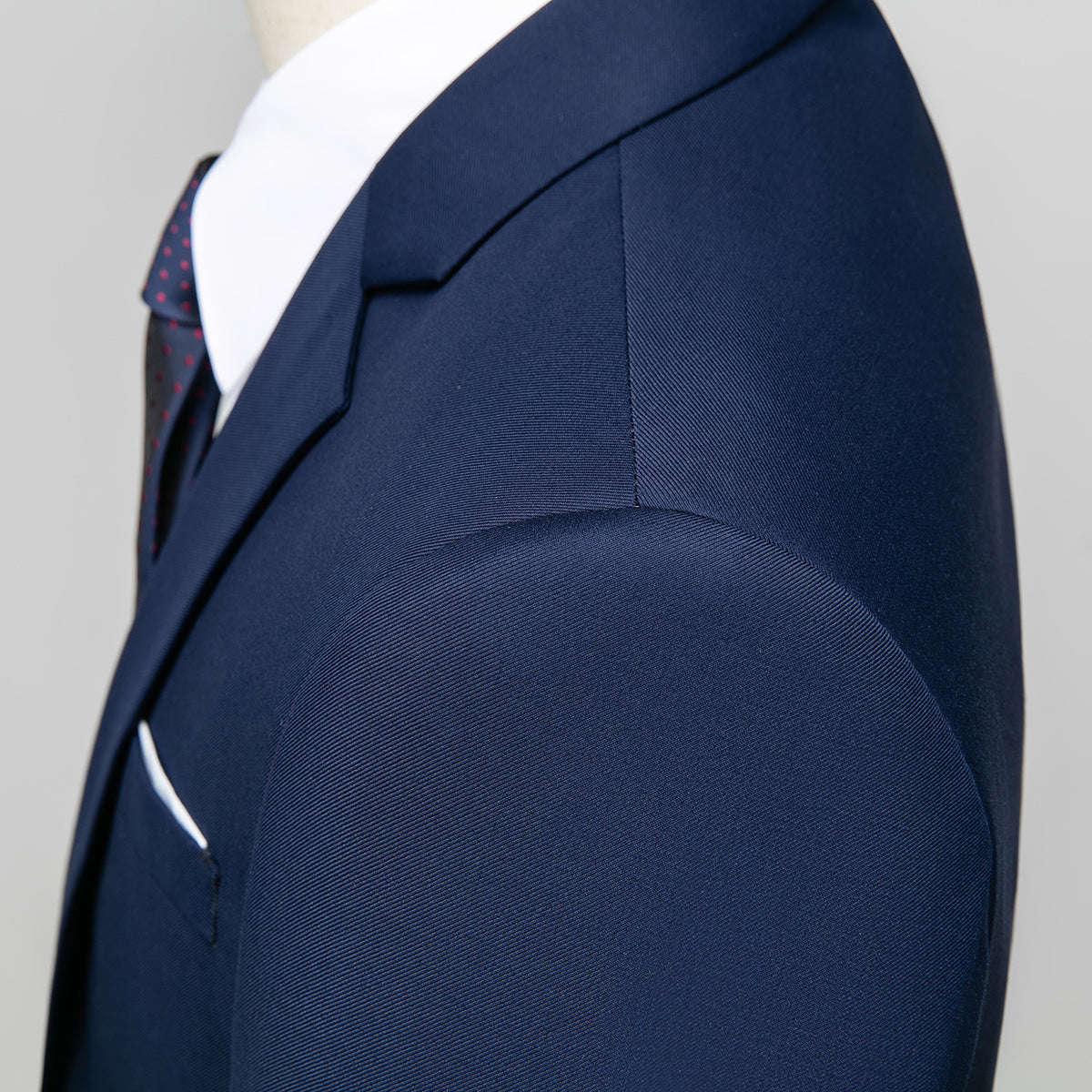 Men's Two-Button Back Slit Lapel Collar 3-Piece Suit Navy