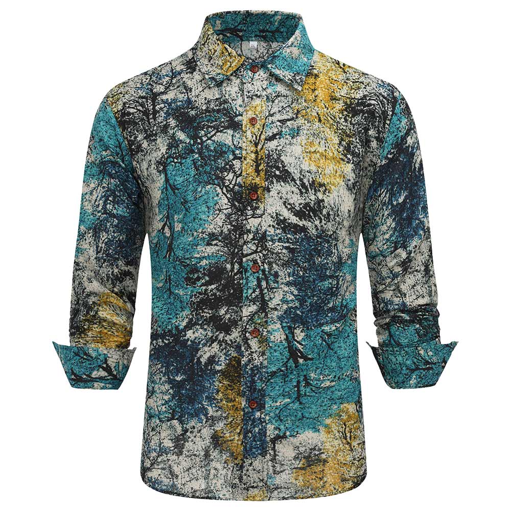 Men's Funky Printed Shirt Casual Shirt Fancy Floral Tops