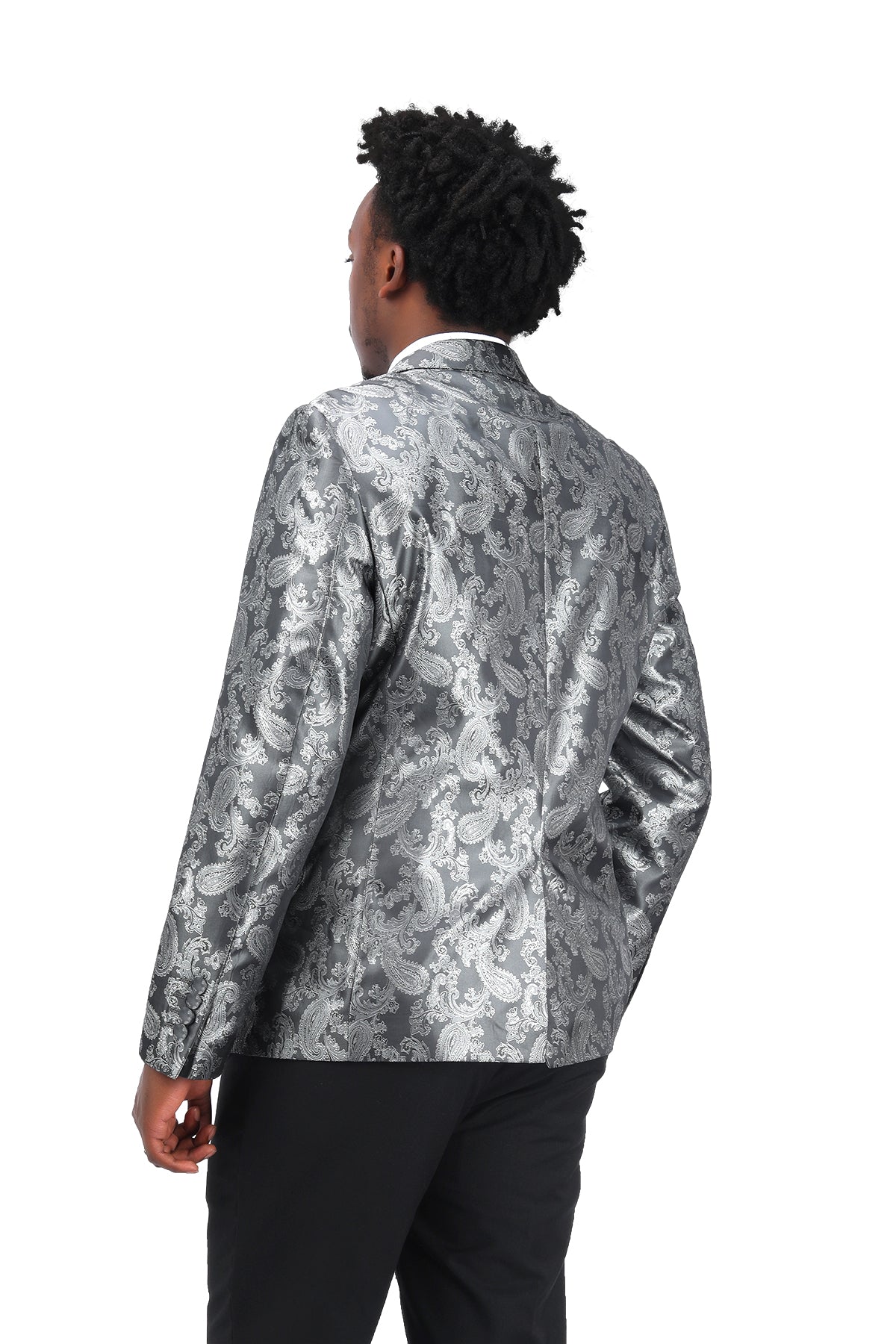 Men's Palace Dark Pattern One Button Blazer Grey