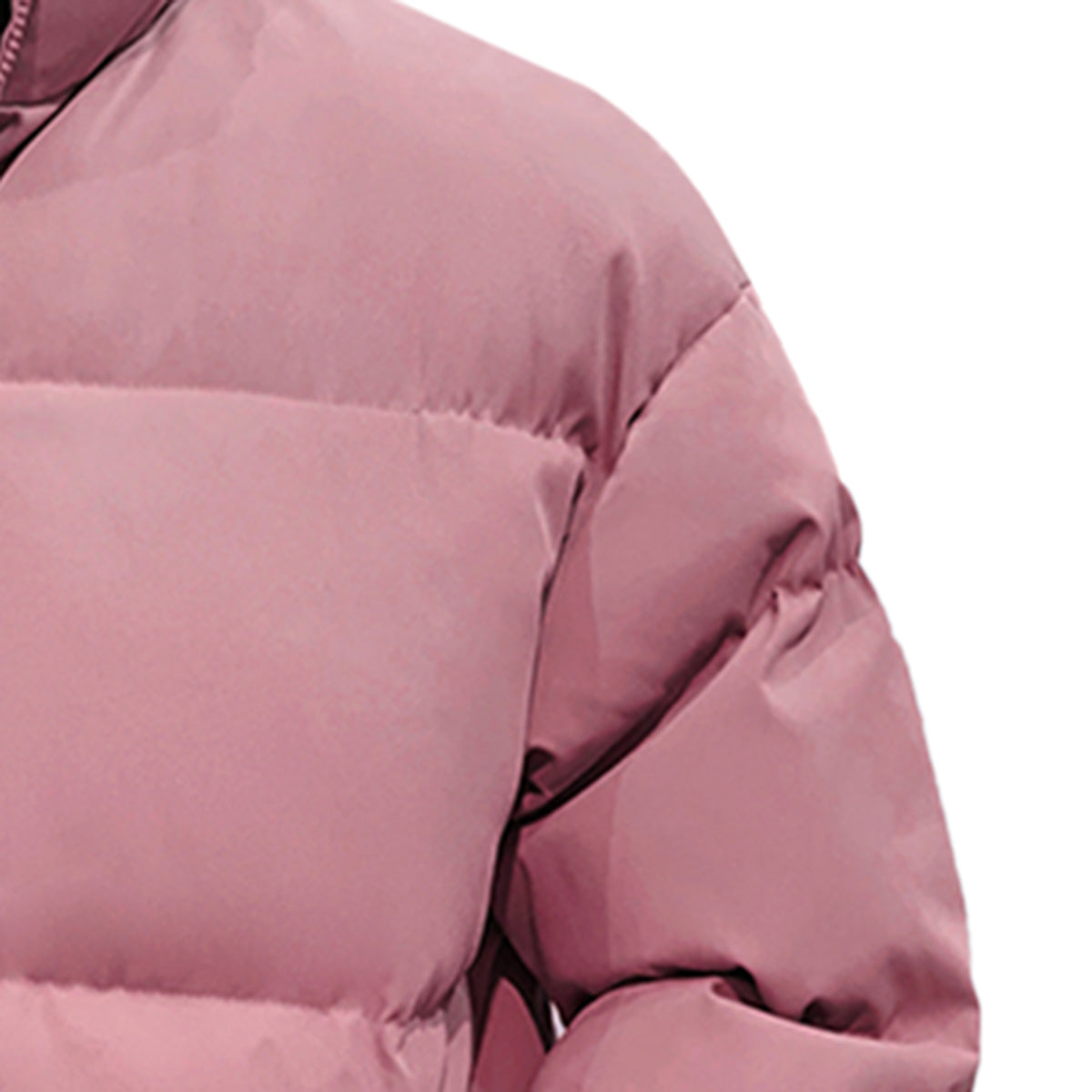 Men's Solid Color Stand Collar Cotton Coat Pink