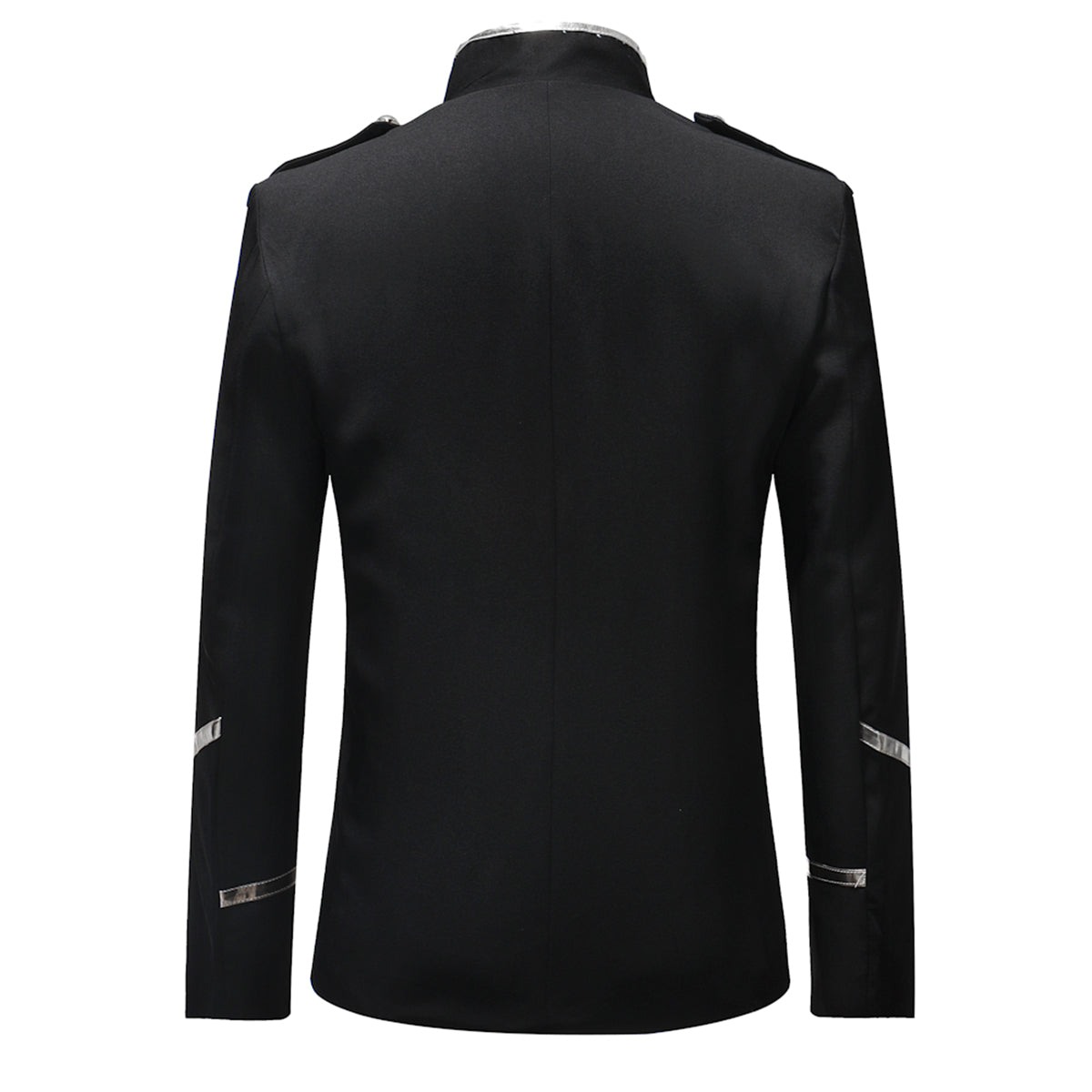 Modern Fit Royal Silver Leash Black Blazer