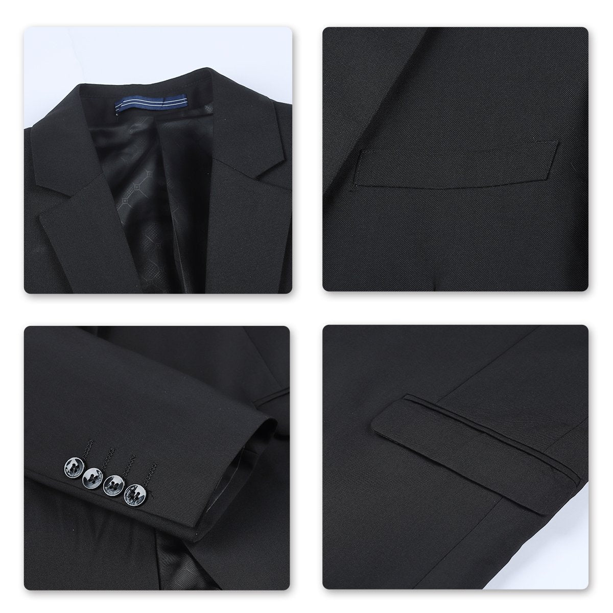 Two Piece Black Suit One Button Suit