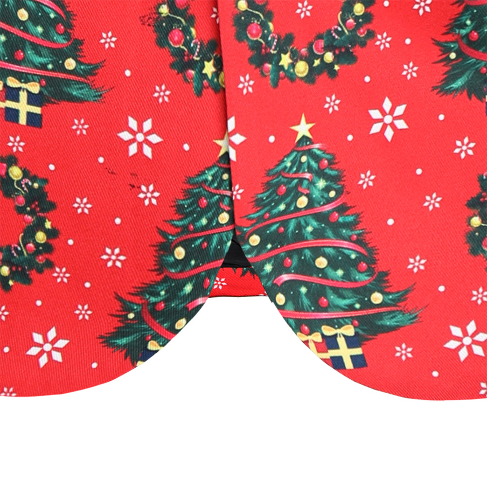 Men's 3-piece Christmas Tree Christmas Print Suit Red