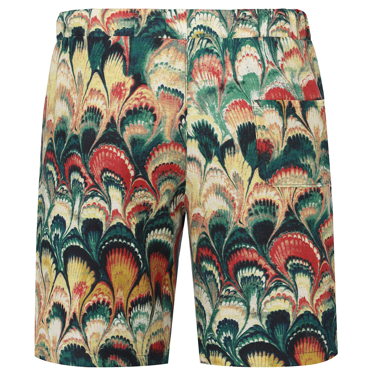 2-Piece Peacock Feather Print Style Summer Suit