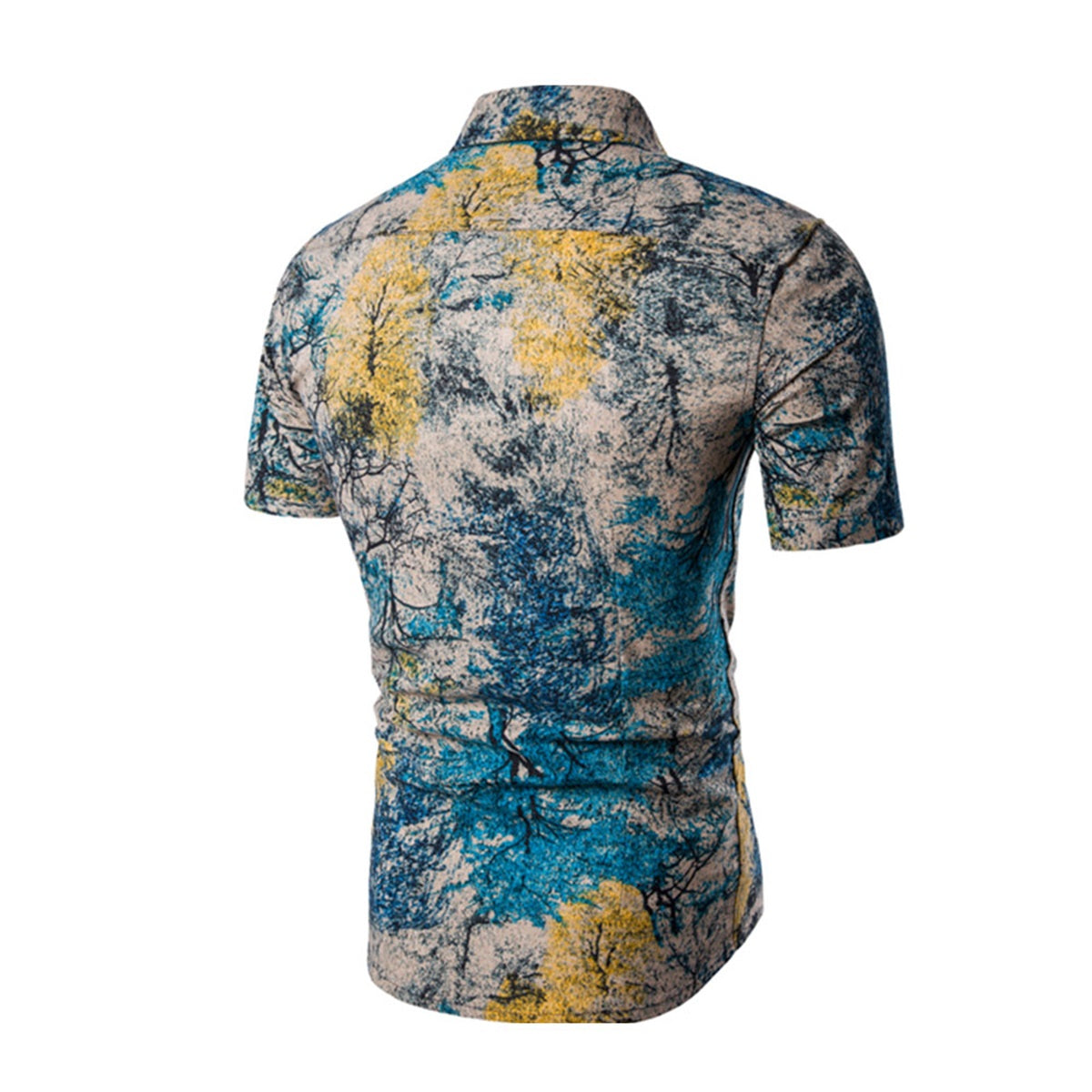 2-Piece Blue Woods Print Style Summer Suit