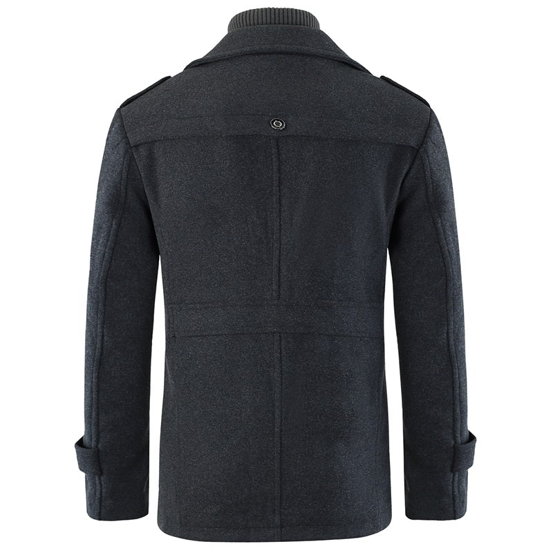 Men's Regular Fit Winter Overcoat Long Wool Coat