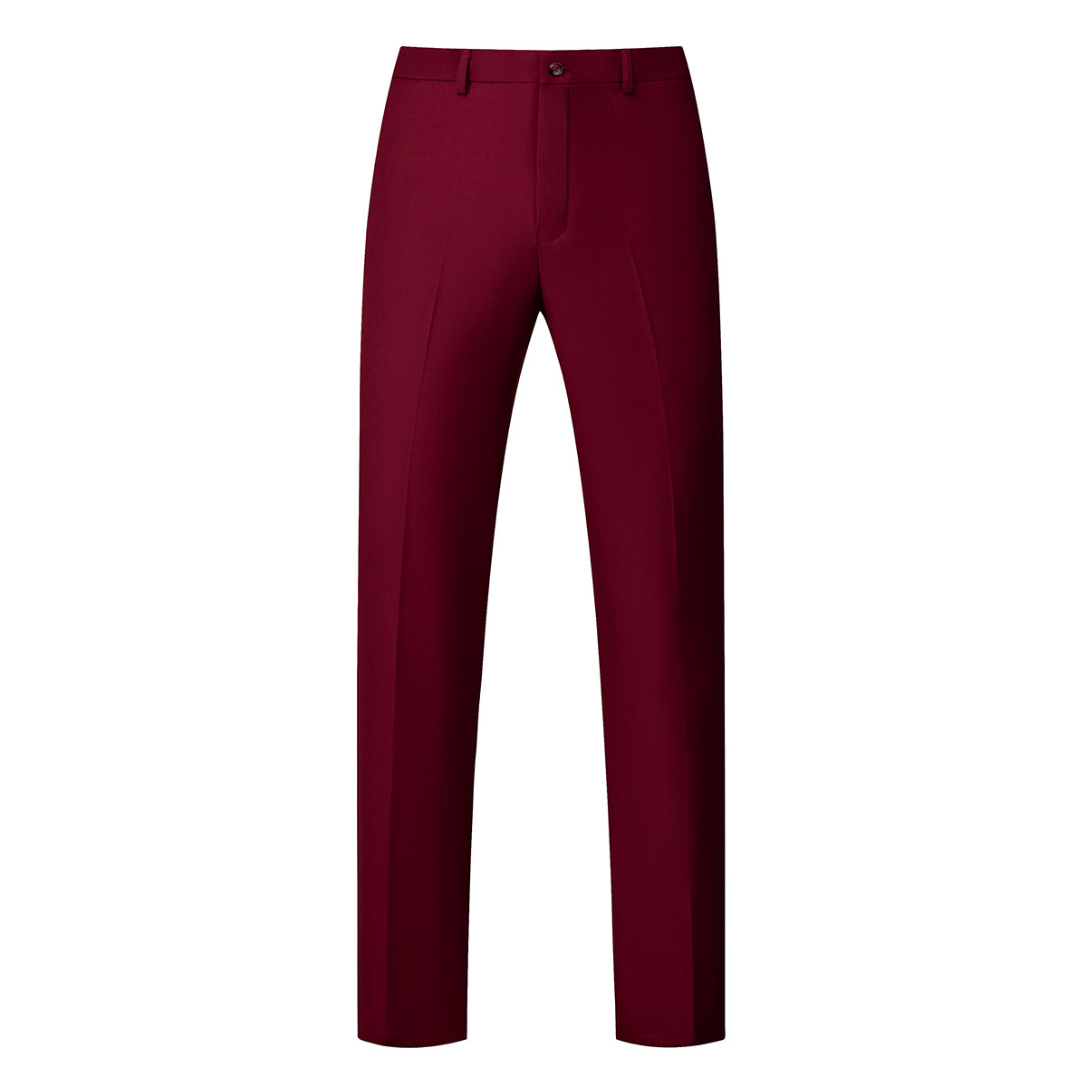 Men's Two-Button Back Slit Lapel Collar 3-Piece Suit Wine Red