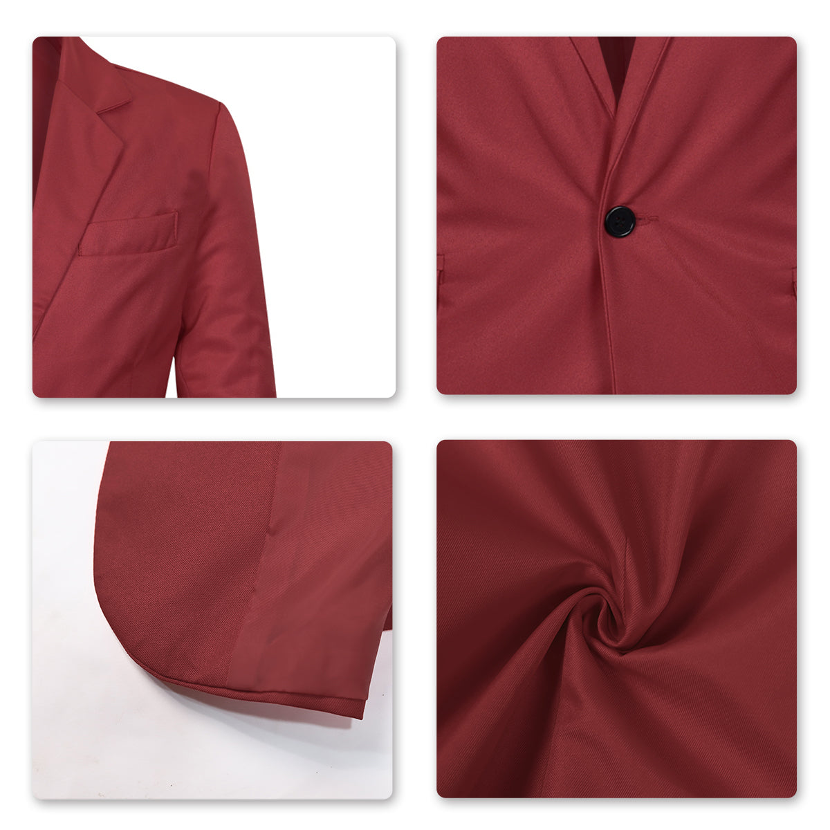 Men's Slim Fit Casual Blazer Jacket Red