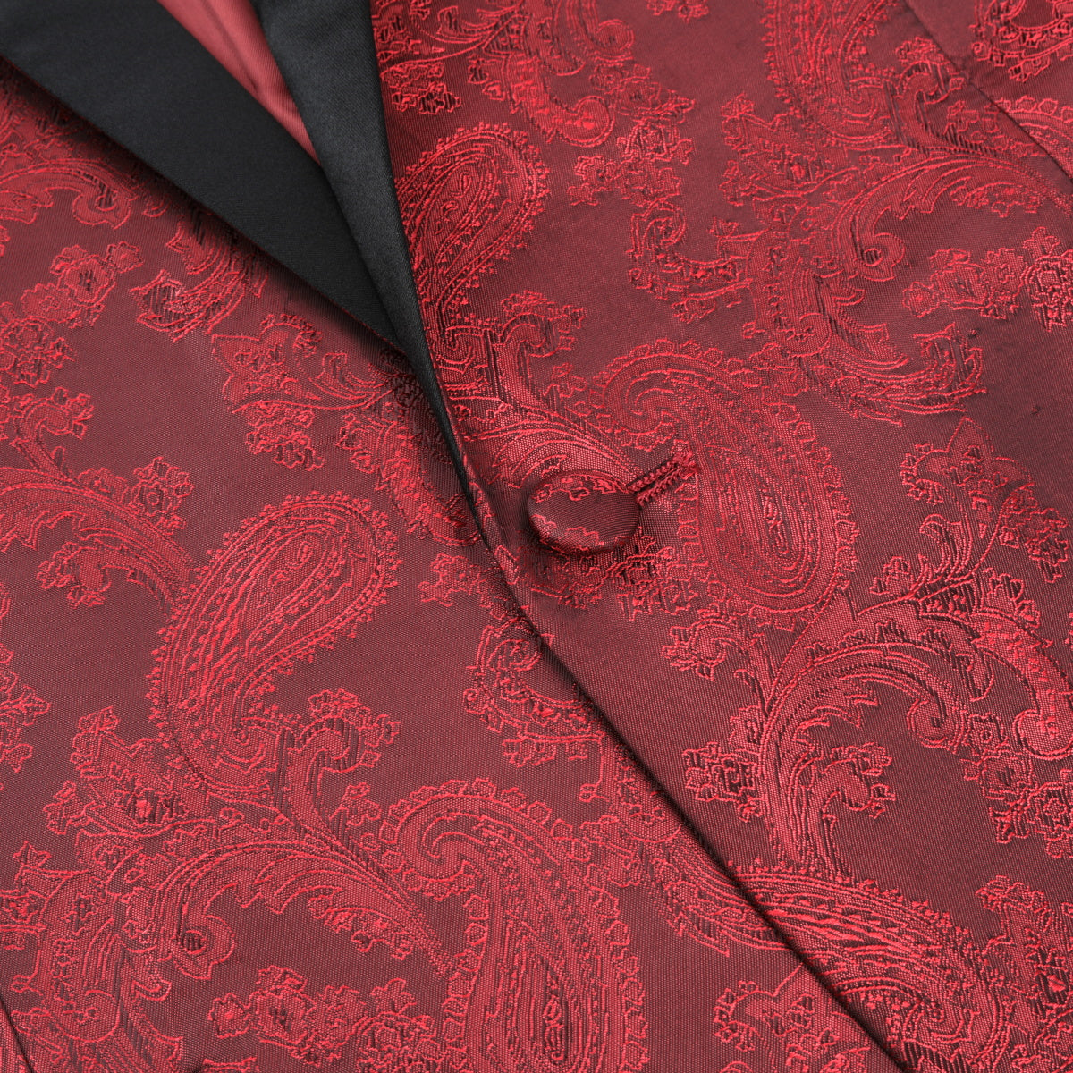 One Button Print Slim Fit Casual Blazer Red