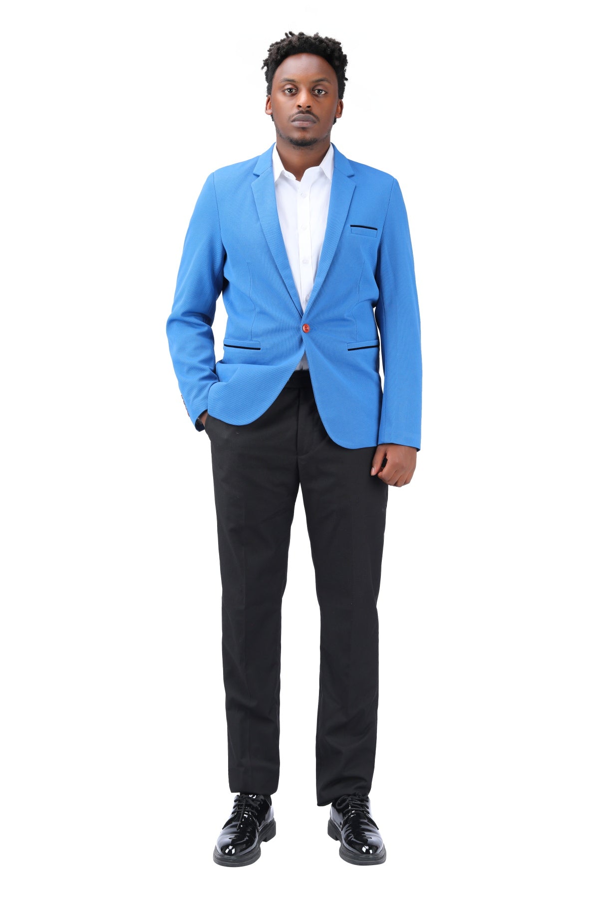 Men's Suit Jacket Slim Fit Coat Business Daily Blazer Sky Blue