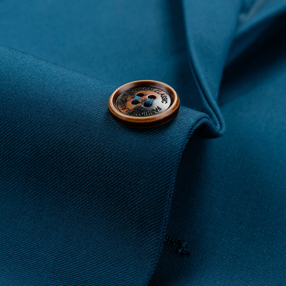 Men's Two-Button Back Slit Lapel Collar 3-Piece Suit Lake Blue