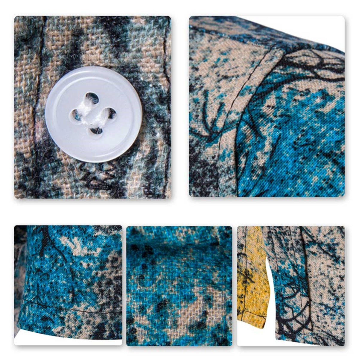 2-Piece Blue Woods Print Style Summer Suit
