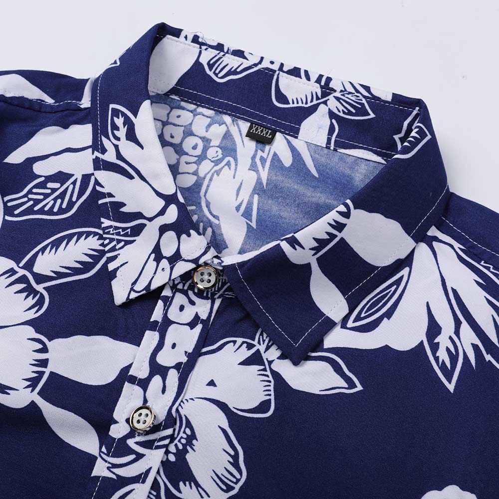 Printed Navy Ventilate Summer Shirt