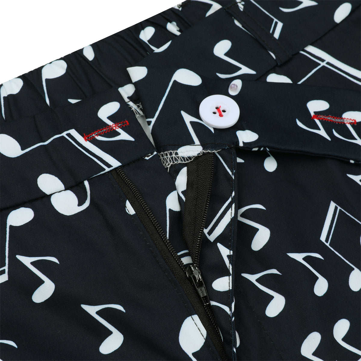Men's Plaid Print Straight Casual Trousers Black