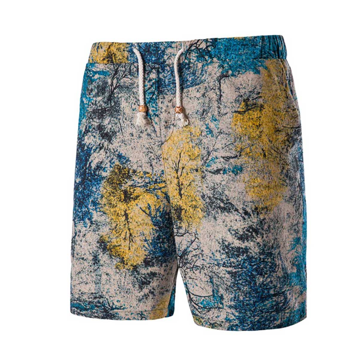 2-Piece Blue Woods Print Style Summer Suit