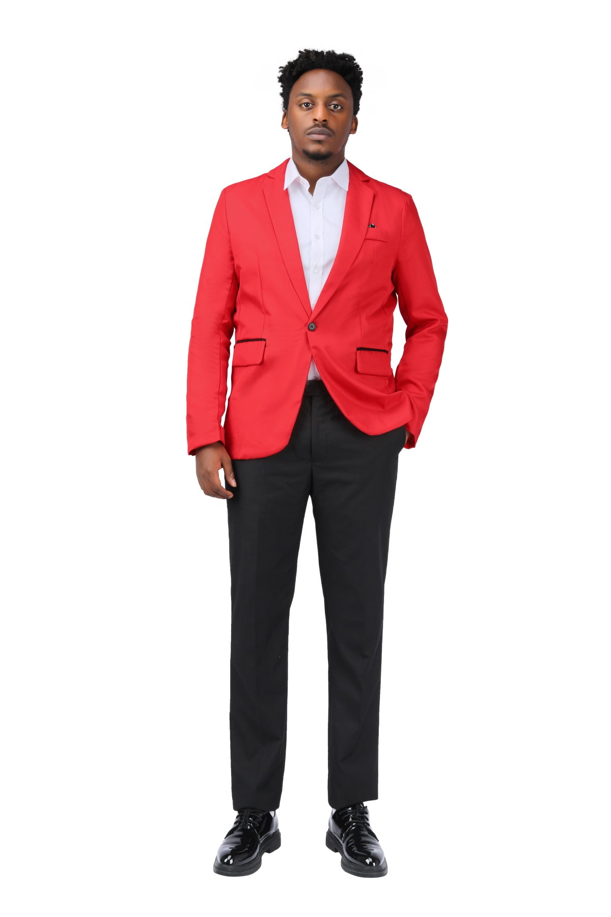 Men's Casual Suit Jacket Slim Fit Lightweight Blazer Coat Red