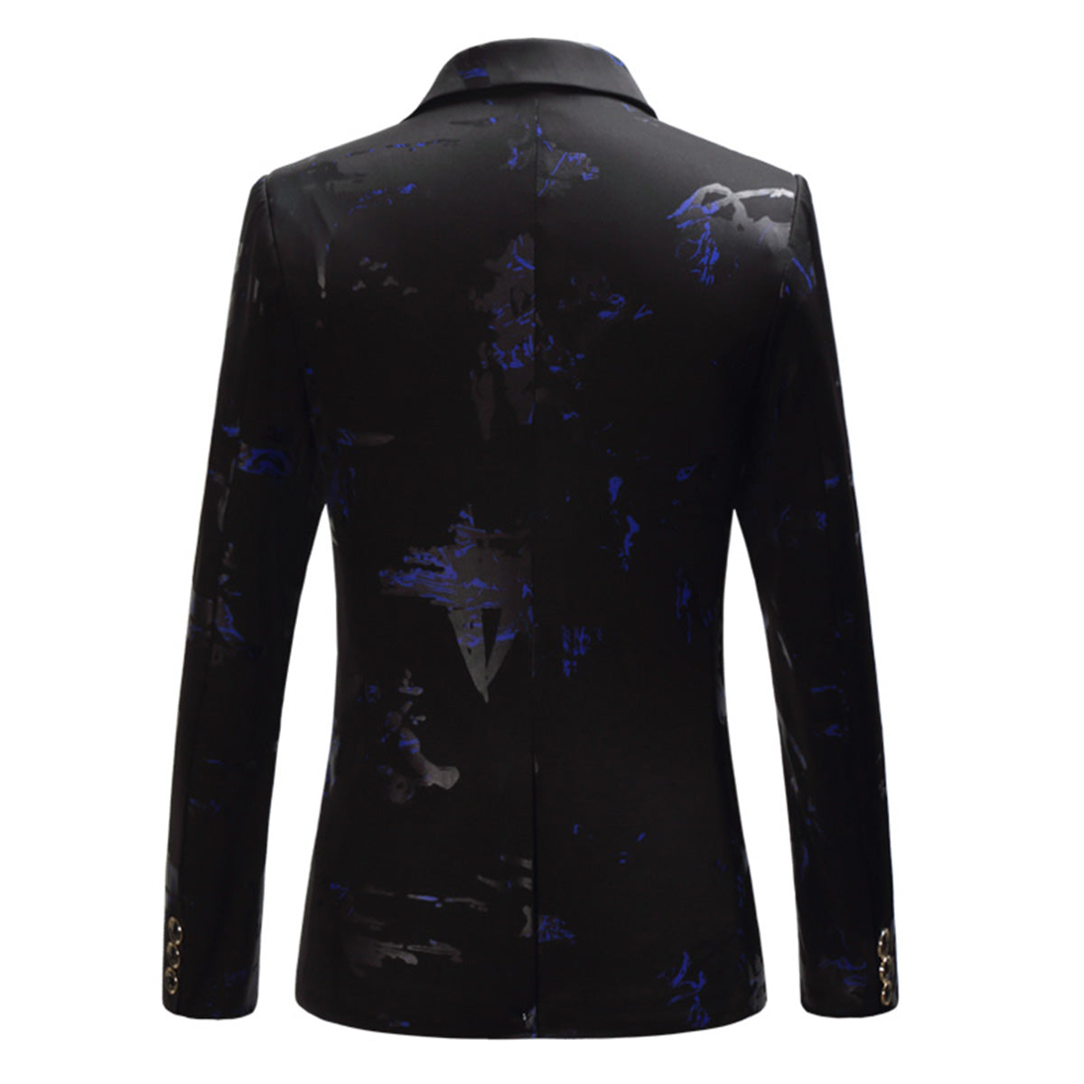 Men's Printed Single Breasted Slim Fit Blazer Black