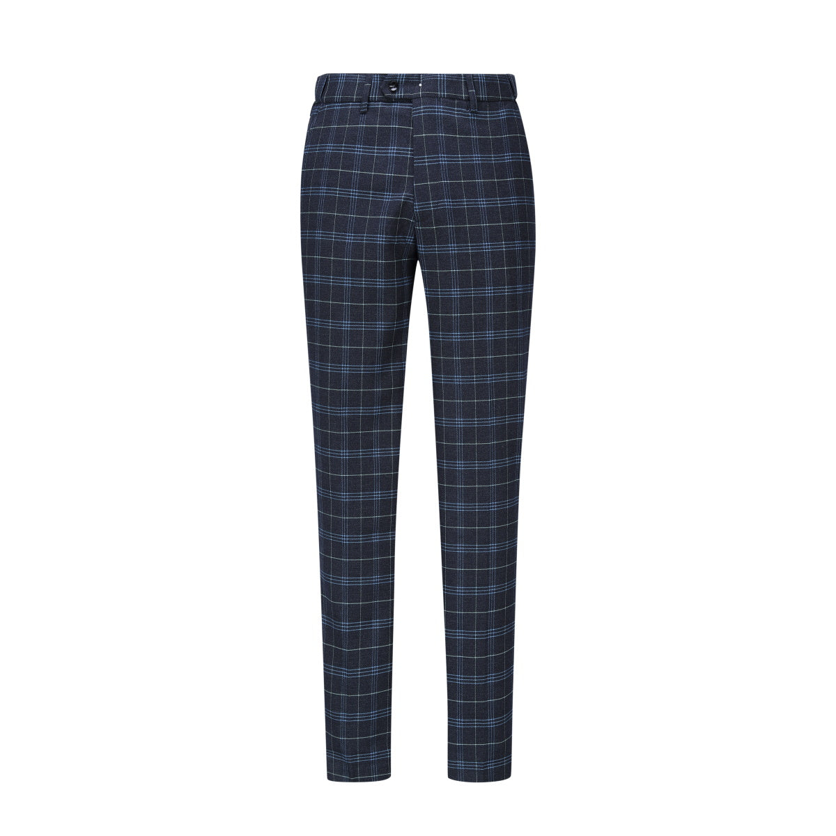 2-Piece Slim Fit Vintage Plaid Suit Black