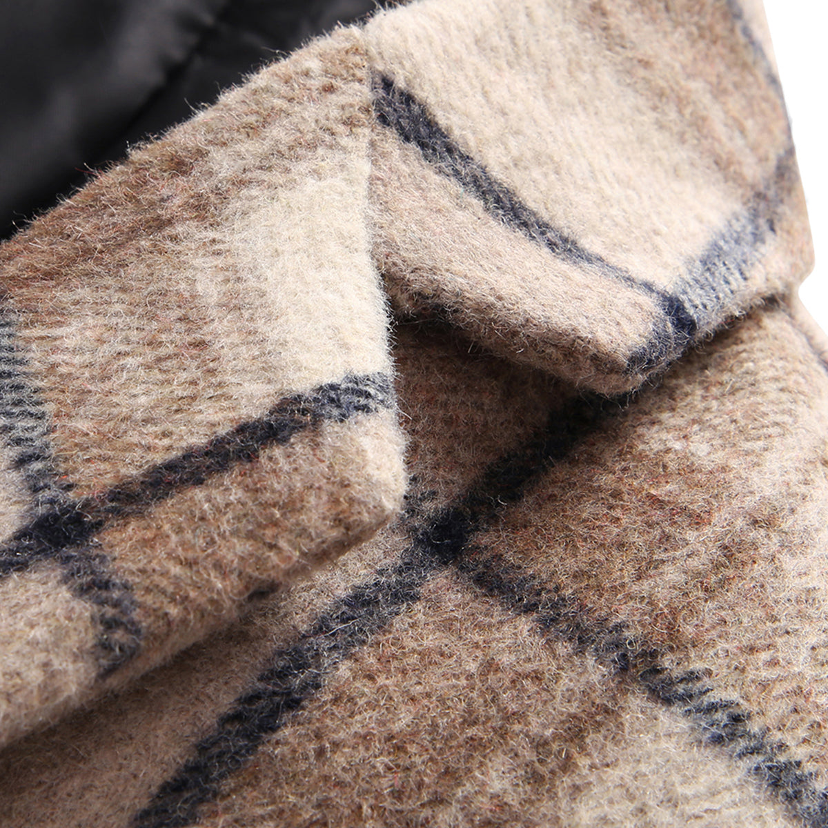 Men's Autumn Jacket Plaid Two Buttons Casual Blazer Khaki
