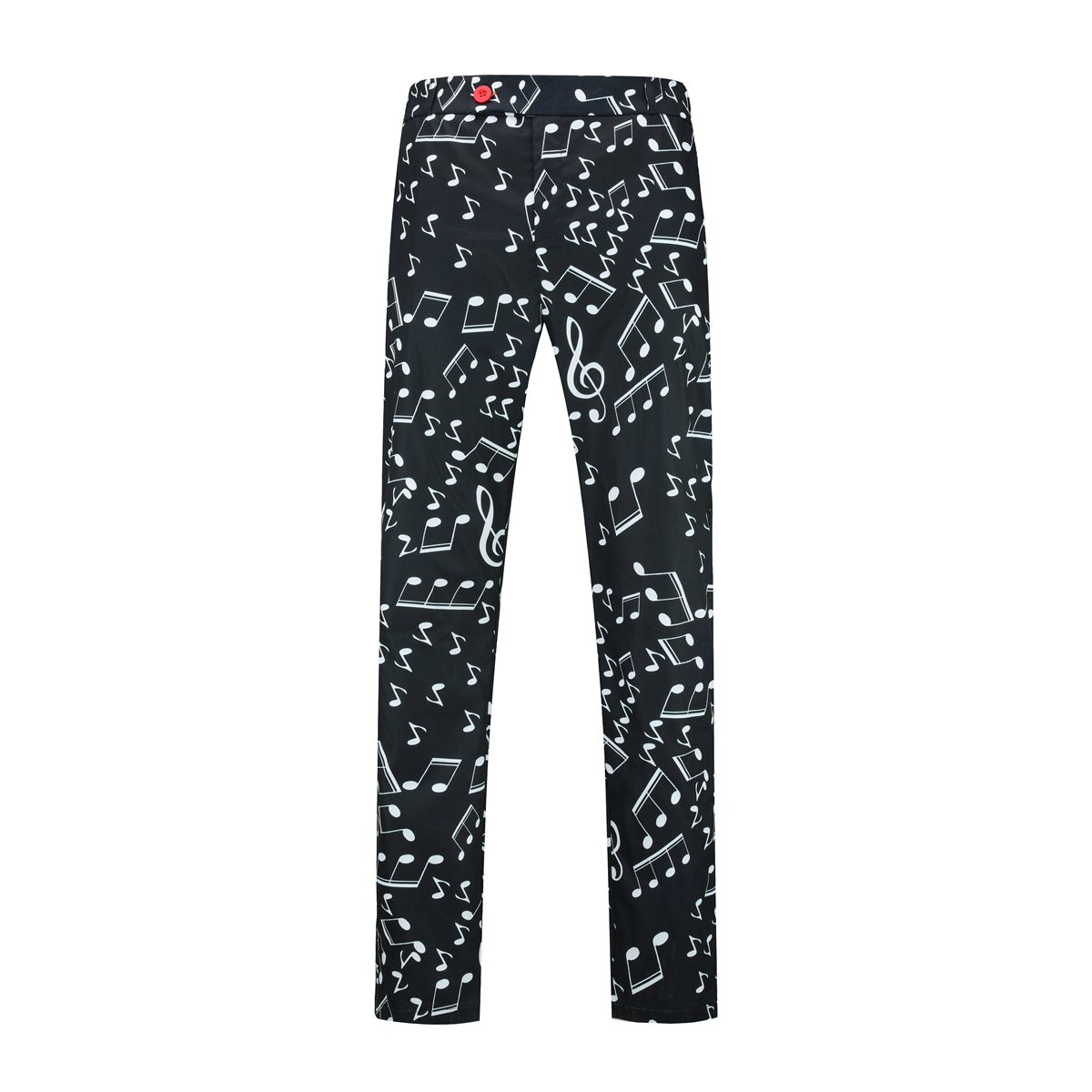 Men's Plaid Print Straight Casual Trousers Black