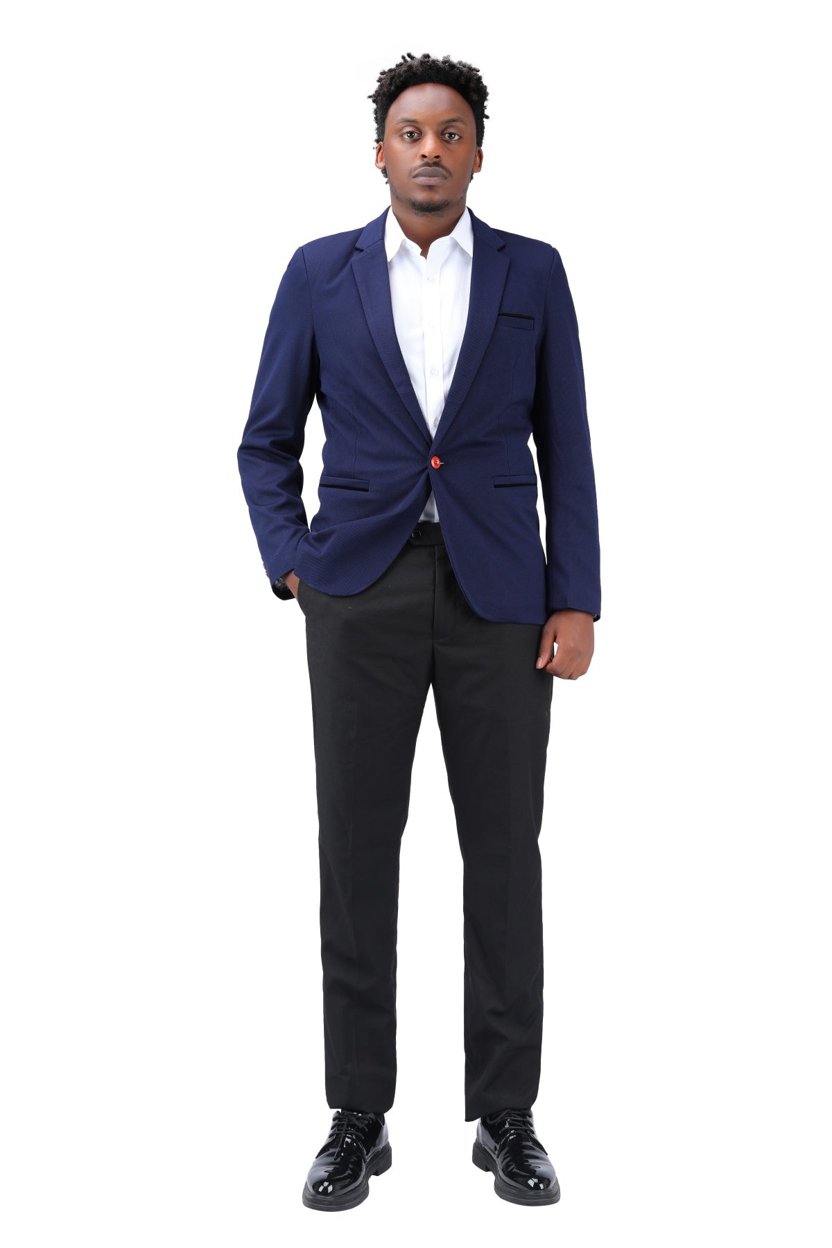Men's Suit Jacket Slim Fit Coat Business Daily Blazer Dark Blue