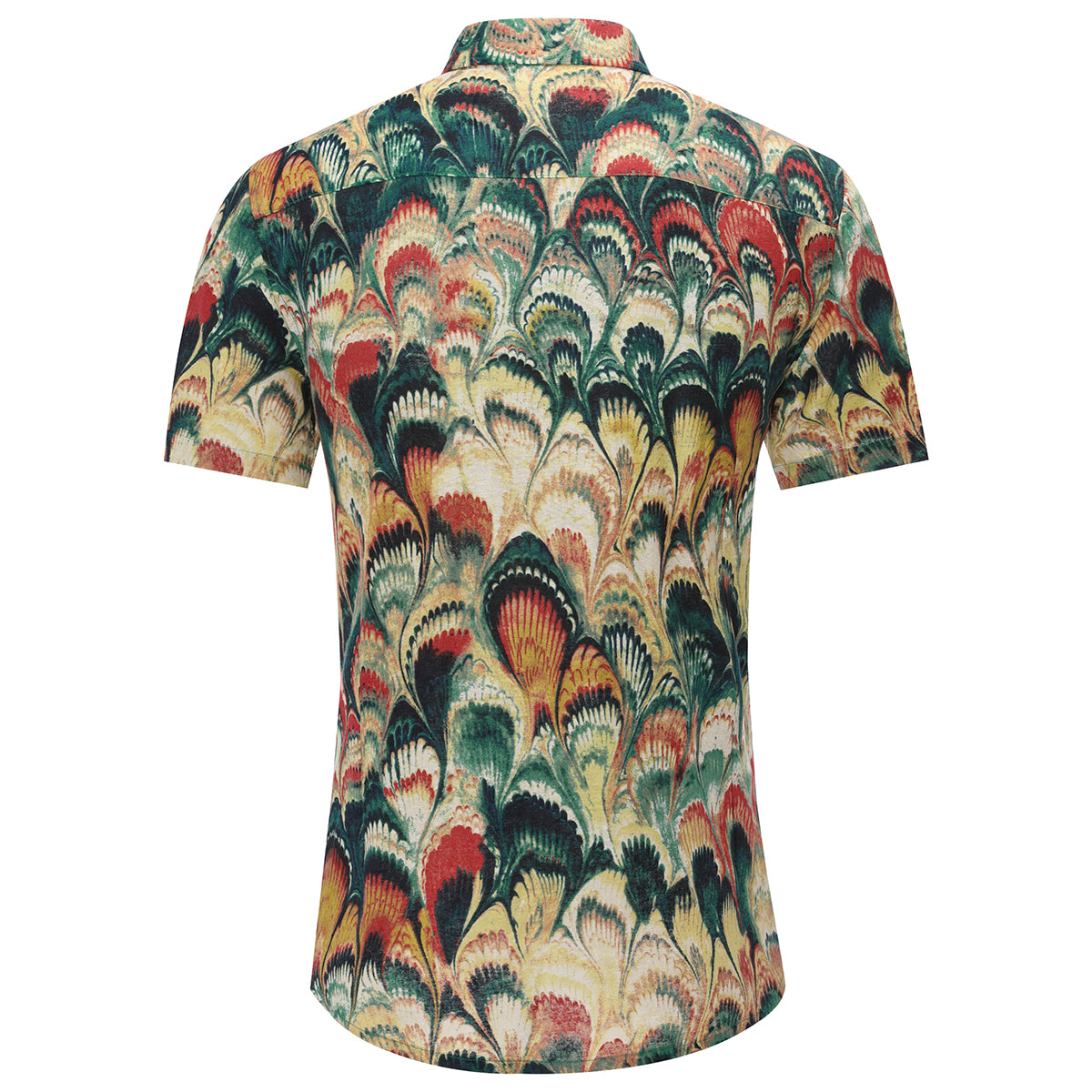 2-Piece Peacock Feather Print Style Summer Suit