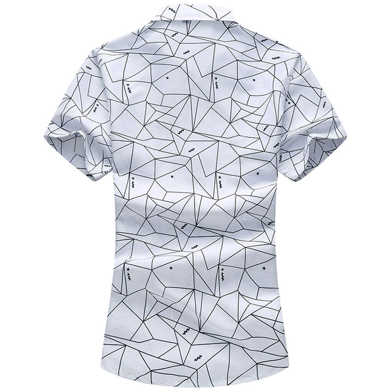 Slim Fit Cool Broken Line Shirt White