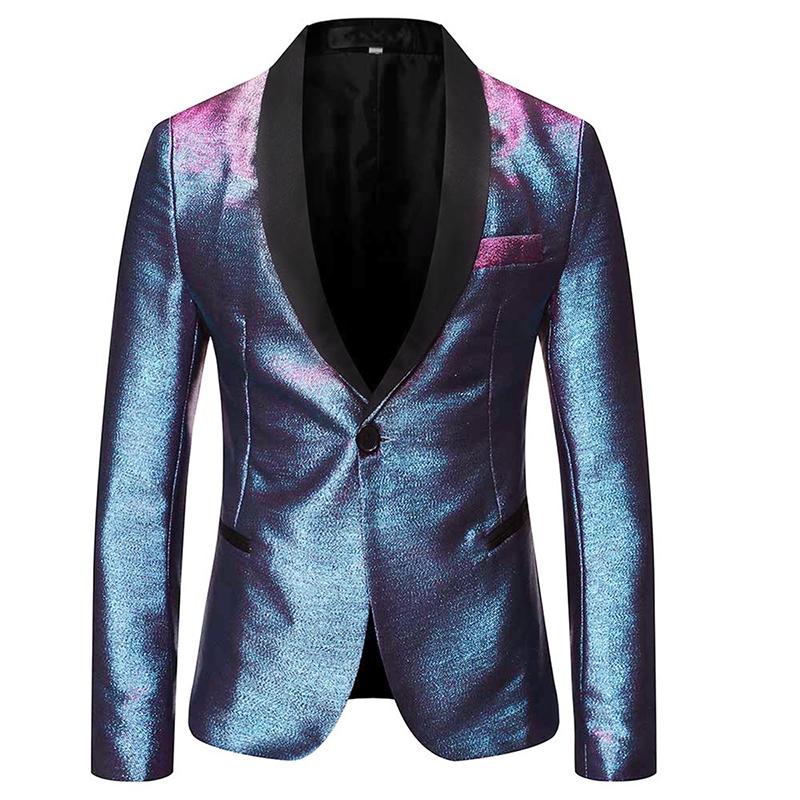 Magic Bluish Violet Tuxedo Jacket Luxury Prom Blazer -Cloudstyle