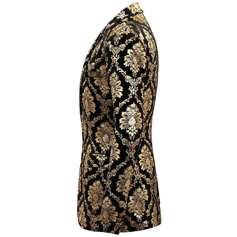 Modern Fit Floral Gold Blazer