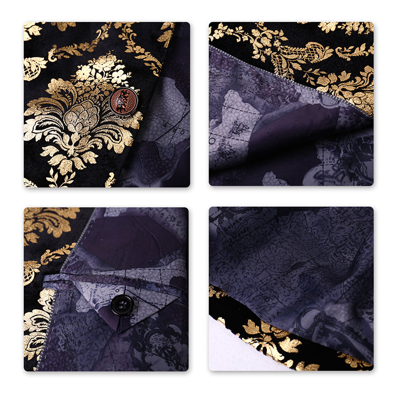 Modern Fit Floral Gold Blazer