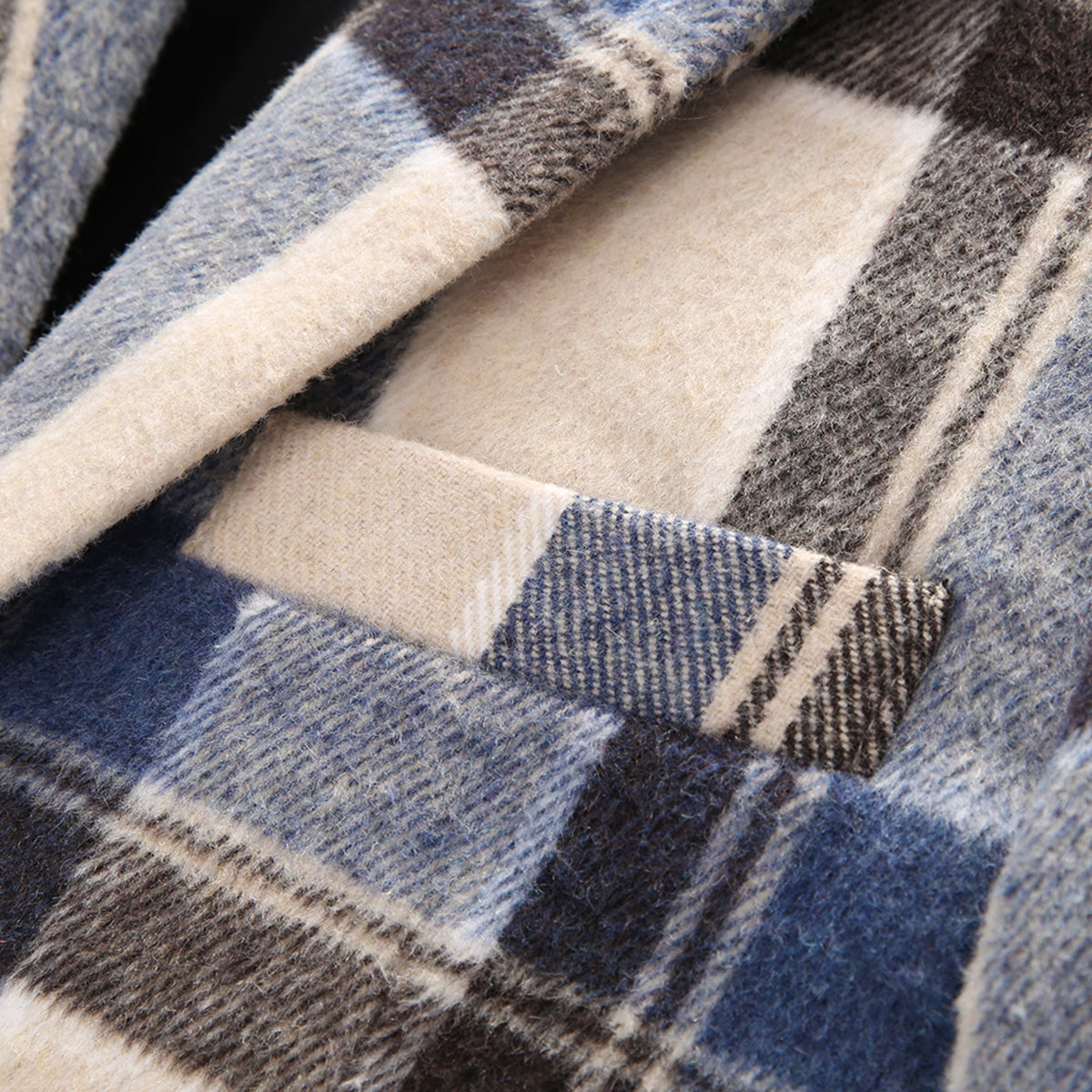 Men's Autumn Jacket Plaid Two Buttons Casual Blazer Blue