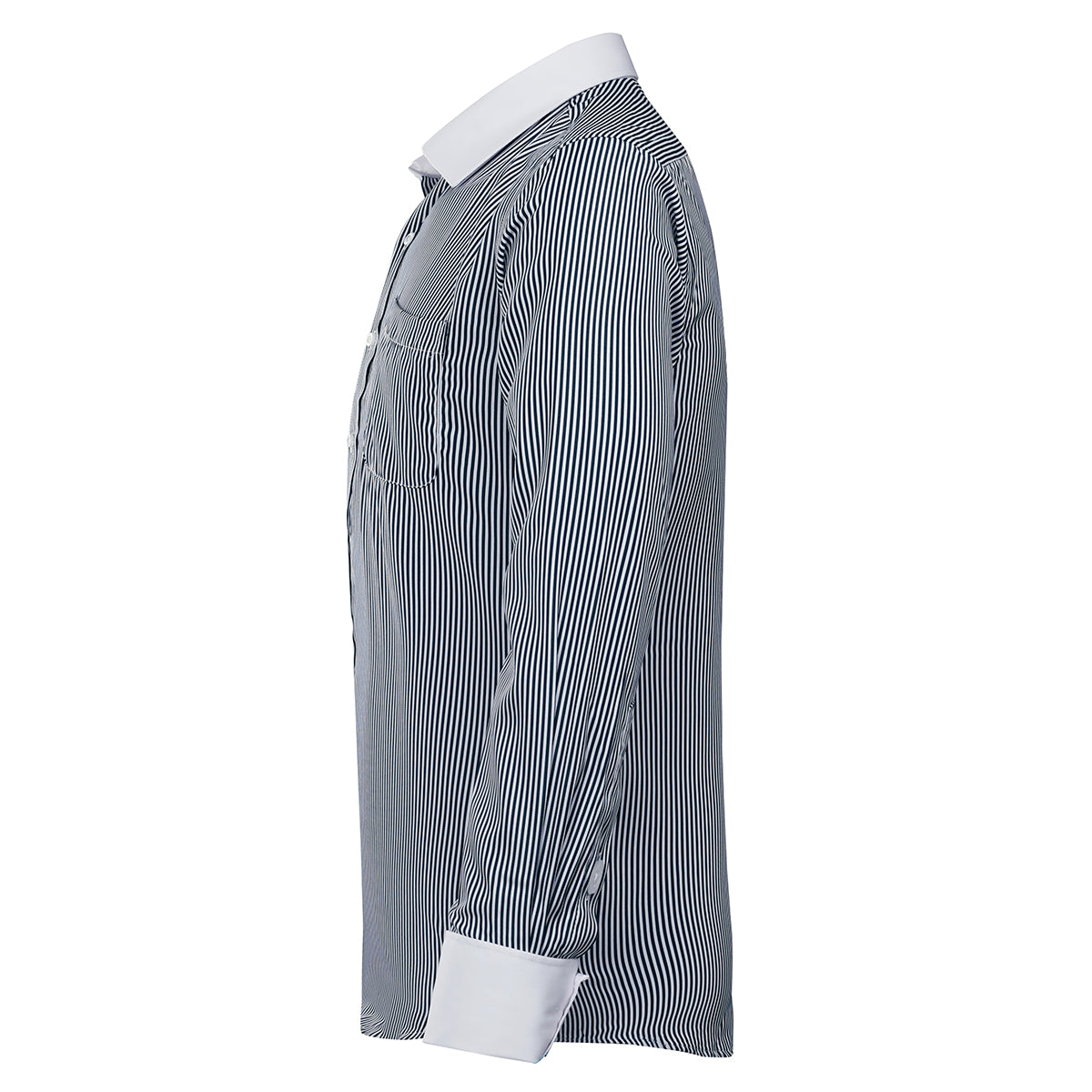 Men's Dress Shirt Slim Fit Button Down Stripe Checked Shirt Black