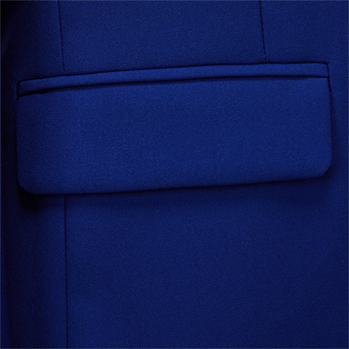 Men's Solid Color Double Breasted Business Suit Blue
