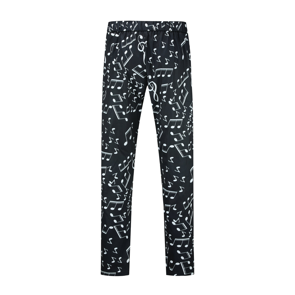 Men's Plaid Print Straight Casual Trousers Black