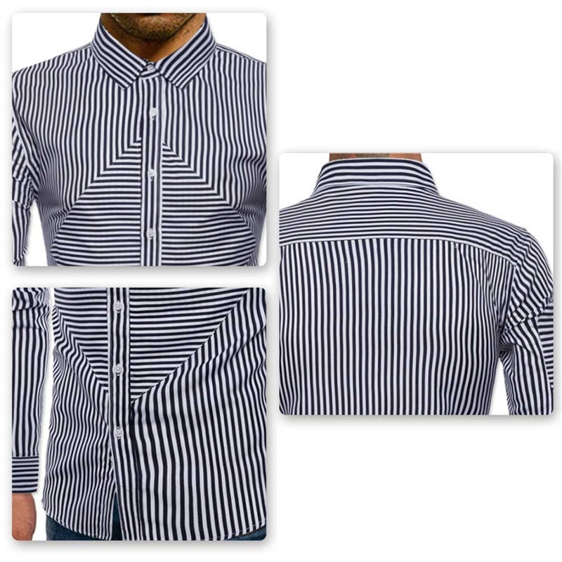 Regular Fit Stripe Casual Shirt Black
