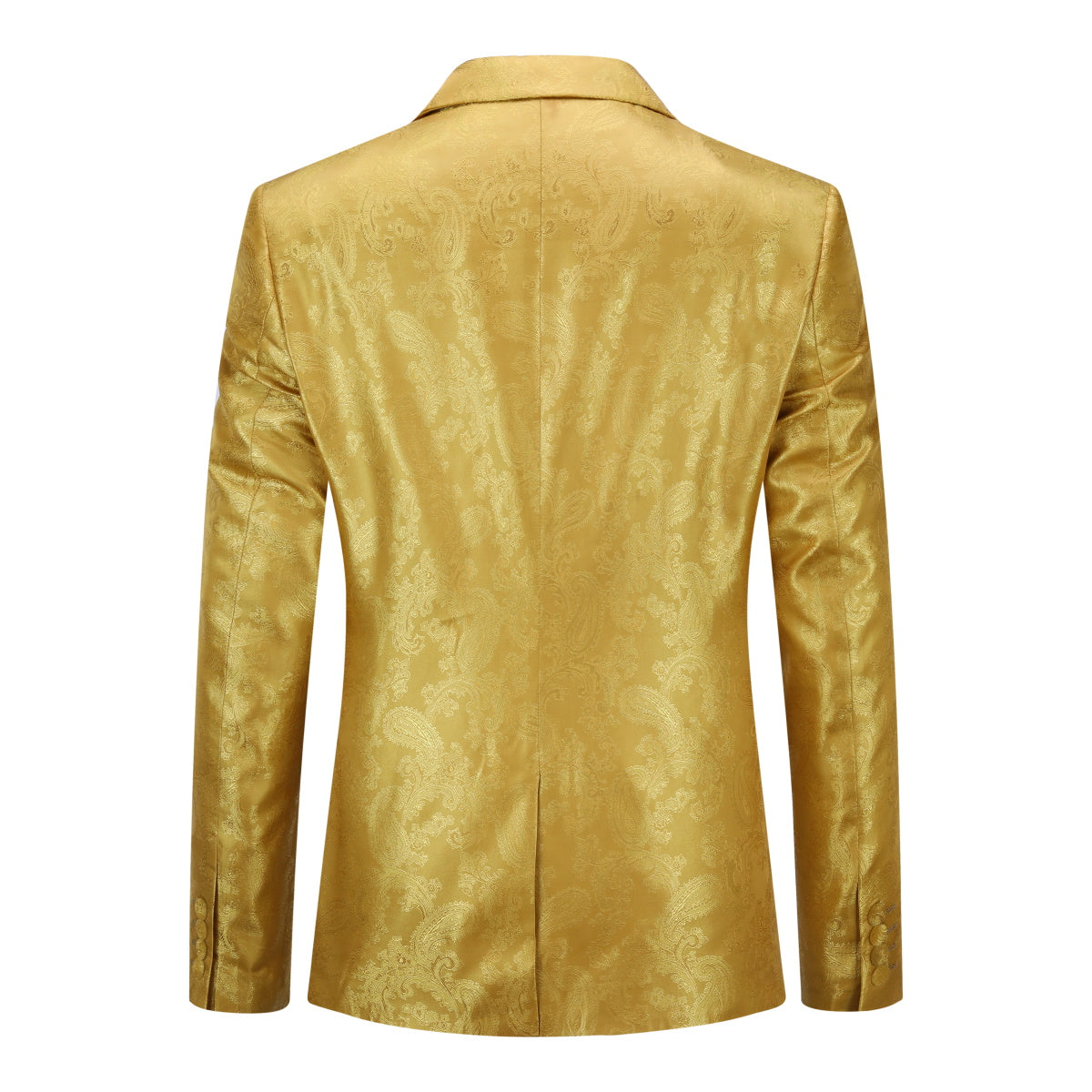 Men's Palace Dark Pattern One Button Blazer Yellow